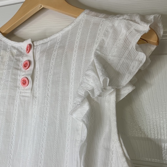 Matilda Jane Ecru Ruffled Sleeveless Blouse Lacy and Ruffles Women’s Medium - Picture 9 of 10